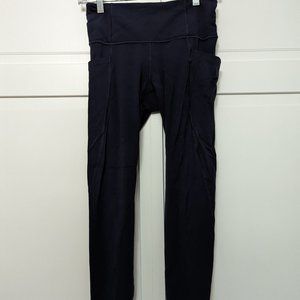 Athleta Salutation Stash Pocket Tight - Navy - Small Petite SP